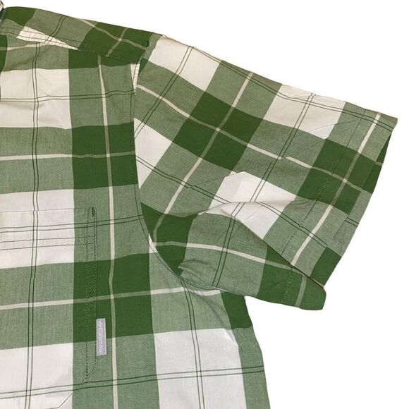 Columbia Sportswear Green and White Plaid Button Down Casual Shirt Size XL‎ - Picture 3 of 14